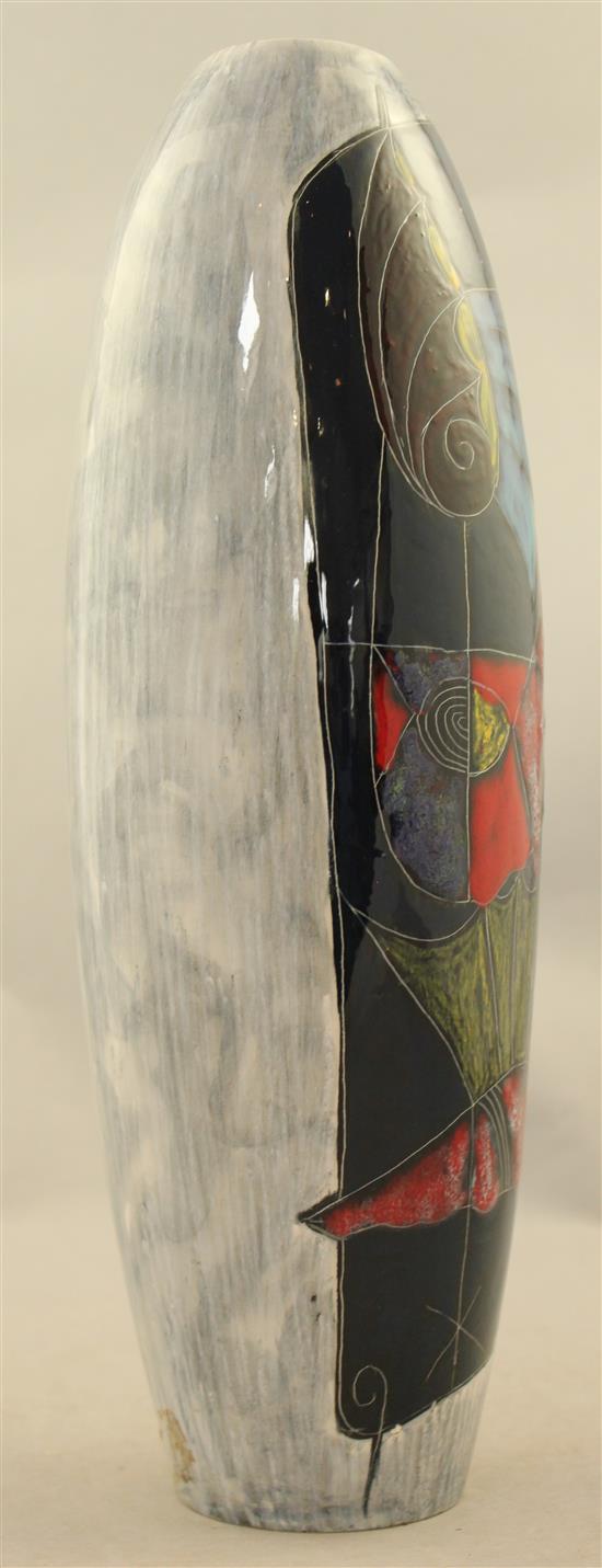 A Fantoni elongated oviform vase, 1950s/60s, 31cm